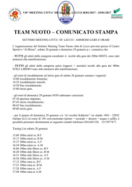 7° meeting Team Nuoto città di Lecco - AMMESSI