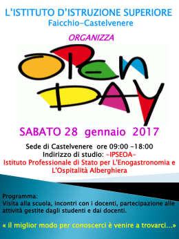 open day Castelvenere 28 gennaio 2017