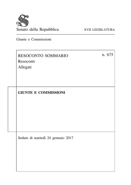 Senato della Repubblica RESOCONTO SOMMARIO Resoconti
