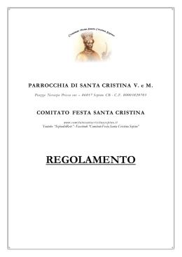 REGOLAMENTO - Sepino - Comitato Festa Santa Cristina