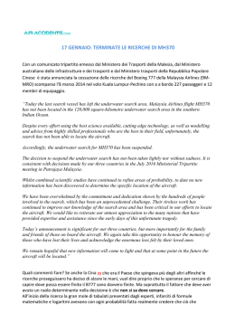17 gennaio: terminate le ricerche di mh370 - Air