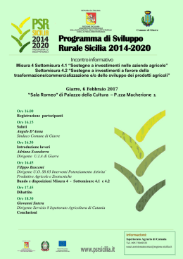 Programma di Sviluppo Rurale Sicilia 2014-2020