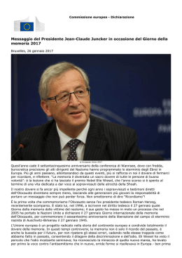 Messaggio del Presidente Jean-Claude Juncker in