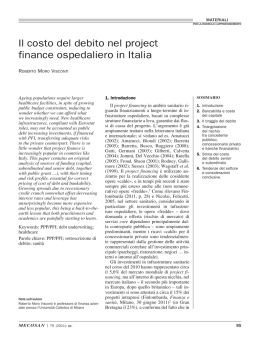 Il costo del debito nel project finance ospedaliero in Italia (PDF