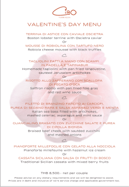 Valentine menu for PDF