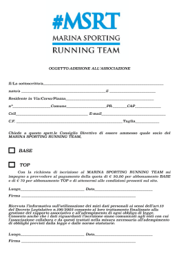 modulo iscrizione - Marina Sporting Running Team