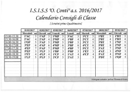 I.S.I.S.S "O. Conti" a. s. 2016/2017 Calendario ConsigCi di Classe