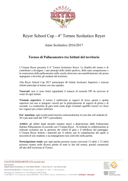 Regolamento Reyer School Cup 2017