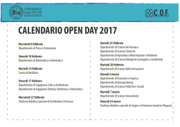 Calendario OpenDay 2017 - 2° Istituto Superiore A