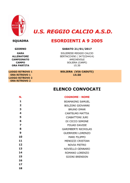 SOLIERA 15:30 - US Reggio Calcio ASD