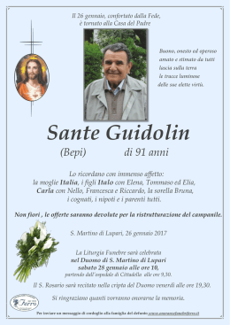 Sante Guidolin - Annuario Onoranze