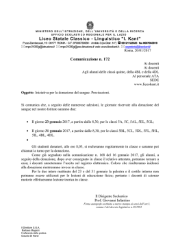 Liceo Statale Classico - Linguistico "I. Kant" Comunicazione n. 172