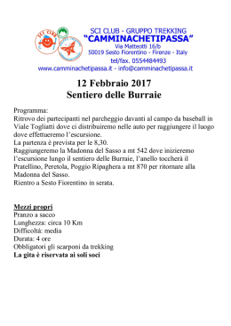 12 Febbraio 2017 - Camminachetipassa