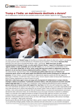 Trump e l`India: un matrimonio destinato a durare?