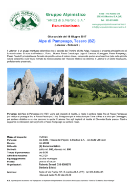 Tesero -Alpe di Pampeago -Latemar - Gruppo Alpinistico "Amici di S