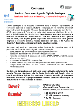 Seminari Comunas - Agenda Digitale Sardegna Sessione dedicata