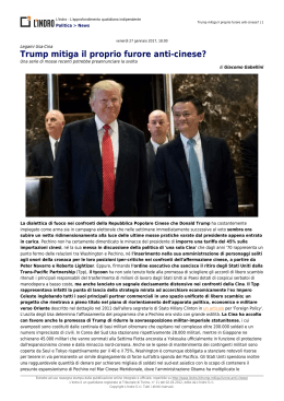 Trump mitiga il proprio furore anti-cinese?