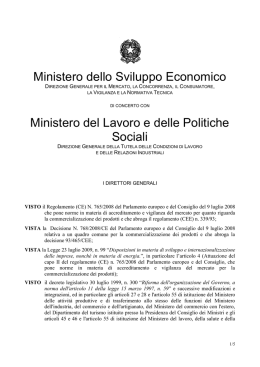 Decreto interministeriale OCE - Ministero dello Sviluppo Economico