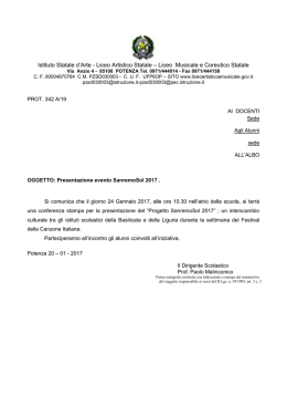 21/01/2017 Sanremo Sol - Liceo Artistico e Musicale