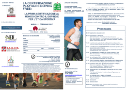 certificazione Play Sure Doping Free