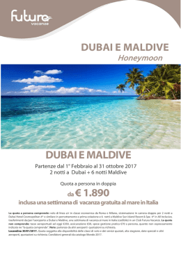 Honeymoon a Dubai e Maldive