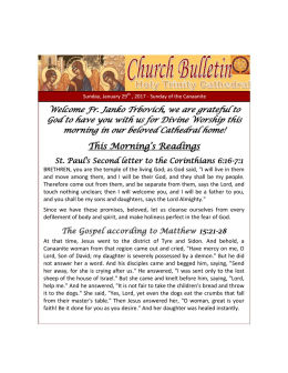sunday bulletin - Holy Trinity Greek Orthodox Cathedral