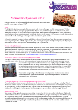 Nieuwsbrief januari 2017