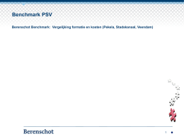 Benchmark PSV rapportage pekela stadskanaal veendam