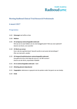 Meeting Radboud Clinical Trial Research