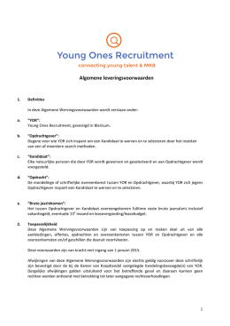 YOR Leveringsoorwaarden - Young Ones Recruitment