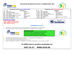 Wedstrijdschema Telesur Scholen Futsal competitie 2017