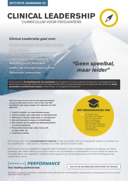 Curriculum Clinical Leadership voor Psychiaters
