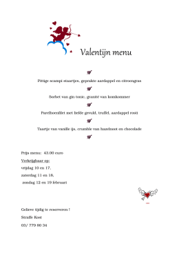 Valentijn menu