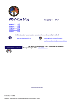 WSV-KLu blog Jaargang 6 ~ 2017