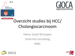 Overzicht studies bij HCC/ Cholangiocarcinoom