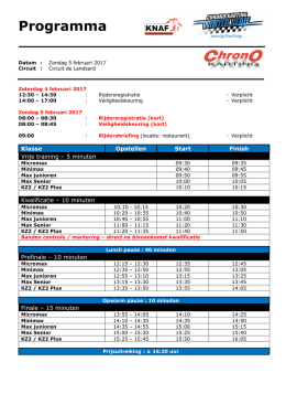 105 Chrono Programma 5 februari open winter serie 2