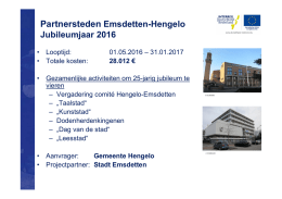 Partnersteden Emsdetten-Hengelo Jubileumjaar 2016