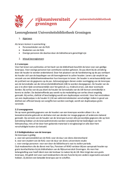 Leenreglement - Rijksuniversiteit Groningen