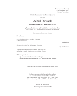 Achiel Dewaele - Begrafenissen Messiaen