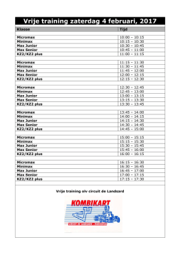 Vrije training 4 februari 2017