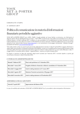 COMUNICATO STAMPA 31 GENNAIO 2017 YOOX NET-A