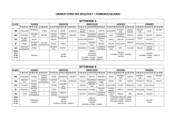 ORARIO CORSI IDA 2016/2017 &ndash; FEBBRAIO/GIUGNO SETTIMANA