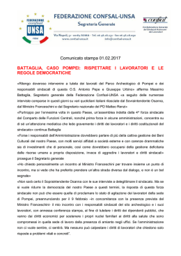 CASO POMPEI - Federazione Confsal-UNSA