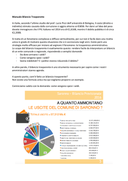 Manuale Bilancio Trasparente In Italia, secondo l`ultimo studio del