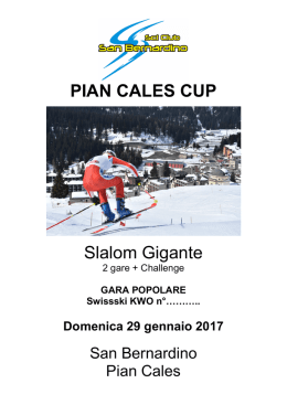 Pian Cales Cup_PROGRAMMA 2016 2017