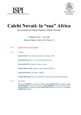 Calchi Novati: la “sua” Africa