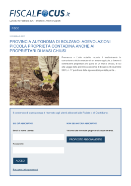 provincia autonoma di bolzano: agevolazioni piccola