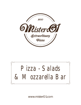 Menu - Mister O1 | Extraordinary Pizza Miami Beach