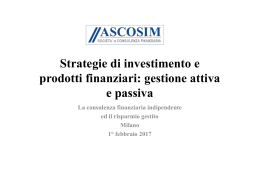 Strategie di investimento e prodotti finanziari: gestione