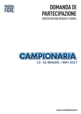 Domanda di partecipazione - Fiera Campionaria di Padova